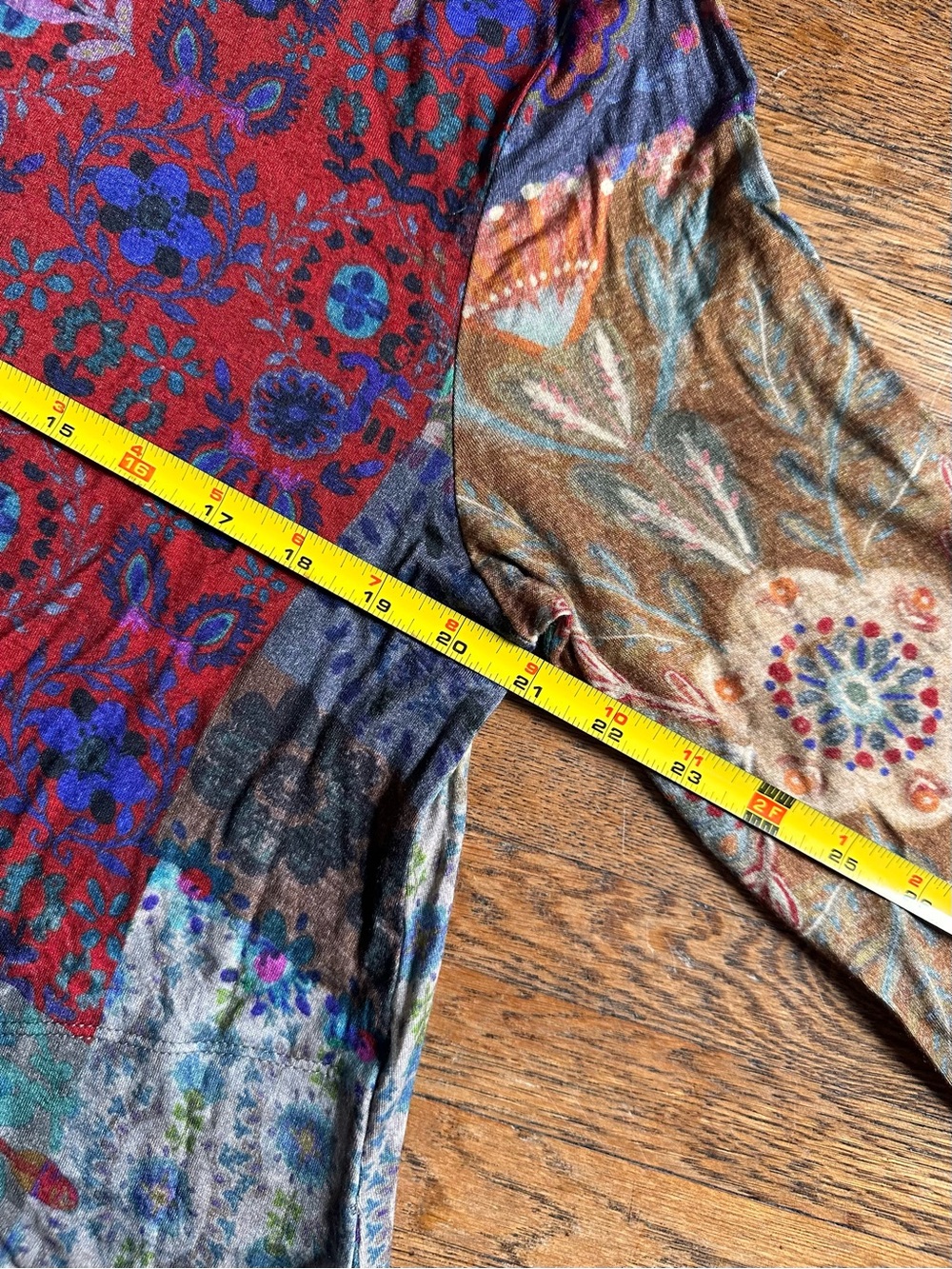 NATURAL LIFE Stevie ButterSoft Maxi Dress Blue Patchwork Long Sleeve XL Pockets - Picture 6 of 10